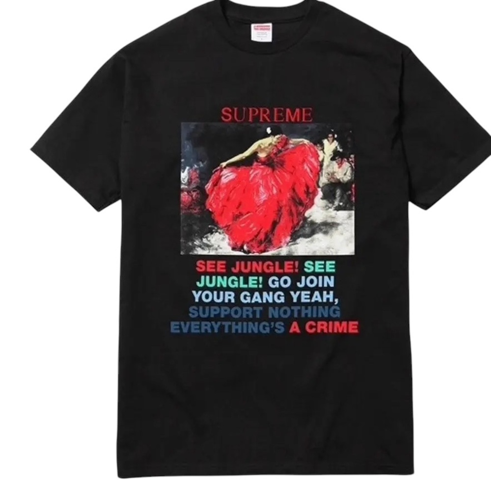 SUPREME SEE JUNGLE! BLACK T-SHIRT
SIZE LARGE - IN GREAT CONDITION
